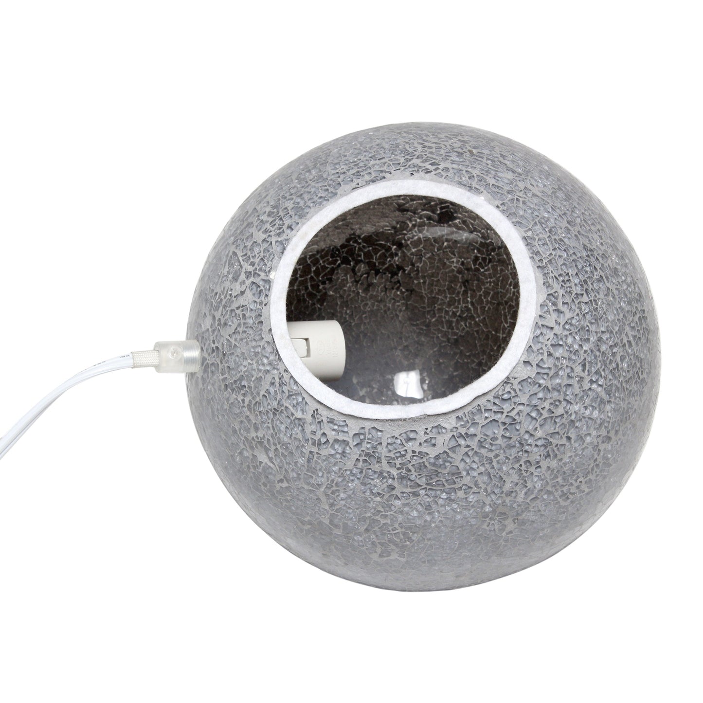 All The Rages Simple Designs Gray 1-Light Mosaic Stone Ball Table Lamp
