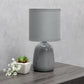 All The Rages Simple Designs Gray 10" Ceramic Table Lamp With Matching Fabric Shade