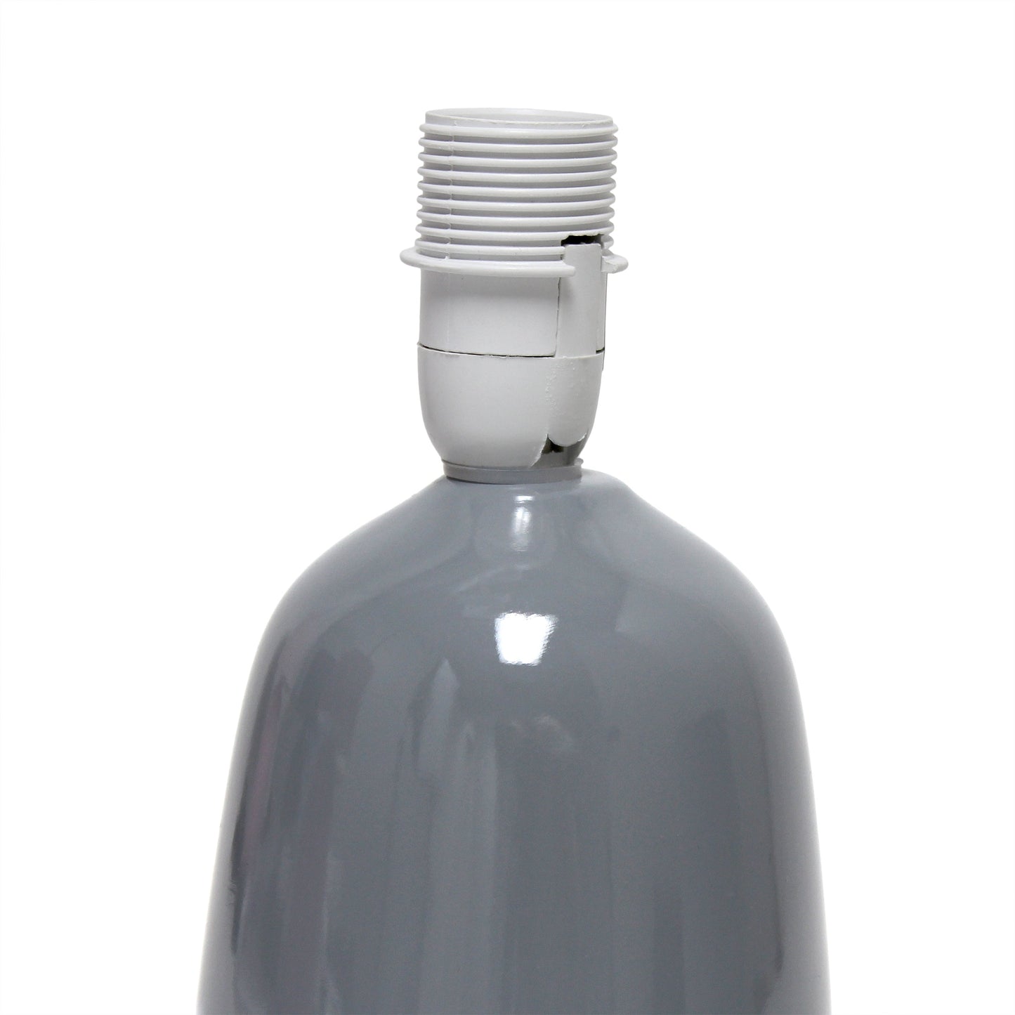 All The Rages Simple Designs Gray 10" Ceramic Table Lamp With Matching Fabric Shade