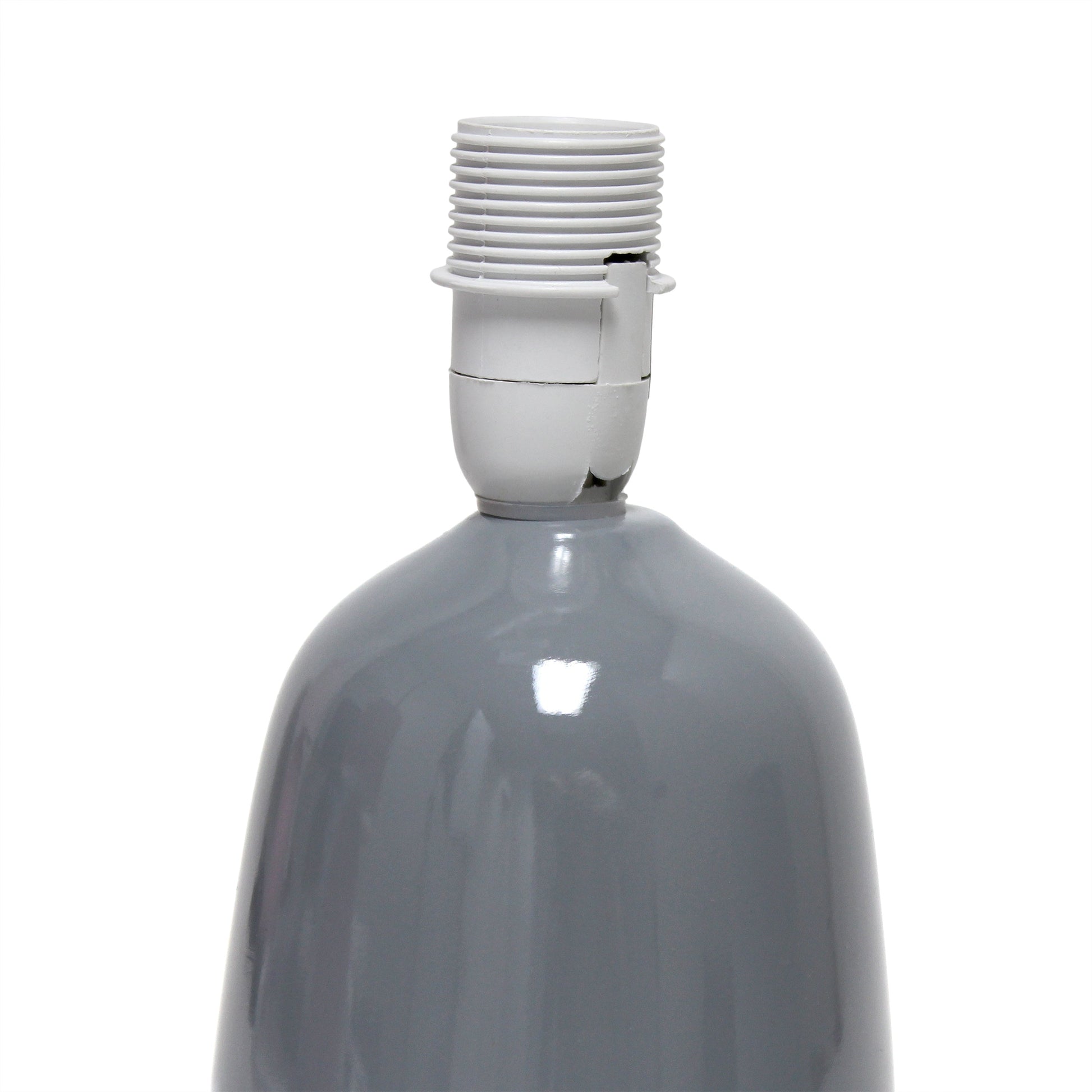 All The Rages Simple Designs Gray 10" Ceramic Table Lamp With Matching Fabric Shade