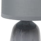 All The Rages Simple Designs Gray 10" Ceramic Table Lamp With Matching Fabric Shade