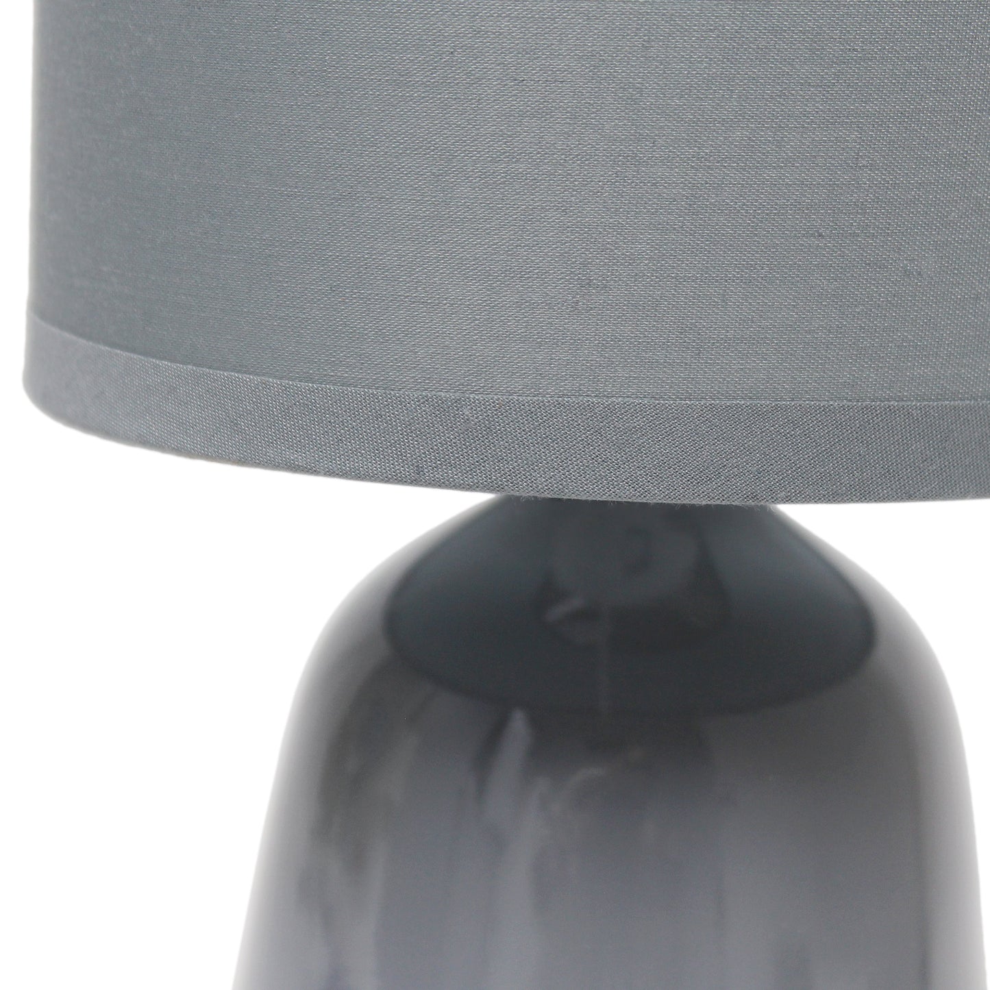 All The Rages Simple Designs Gray 10" Ceramic Table Lamp With Matching Fabric Shade