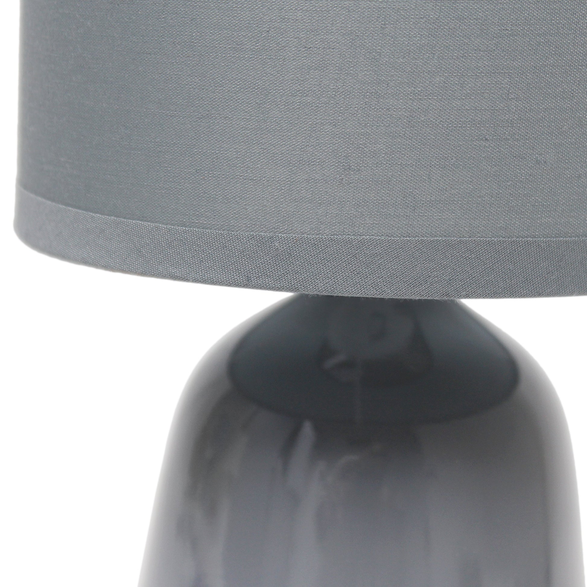 All The Rages Simple Designs Gray 10" Ceramic Table Lamp With Matching Fabric Shade