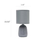 All The Rages Simple Designs Gray 10" Ceramic Table Lamp With Matching Fabric Shade