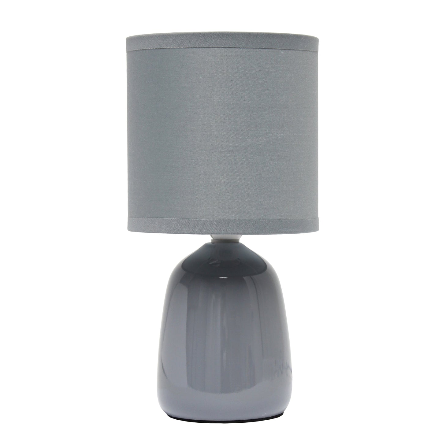 All The Rages Simple Designs Gray 10" Ceramic Table Lamp With Matching Fabric Shade