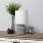 All The Rages Simple Designs Gray 10" Webbed Waves Base Table Lamp With White Fabric Drum Shade