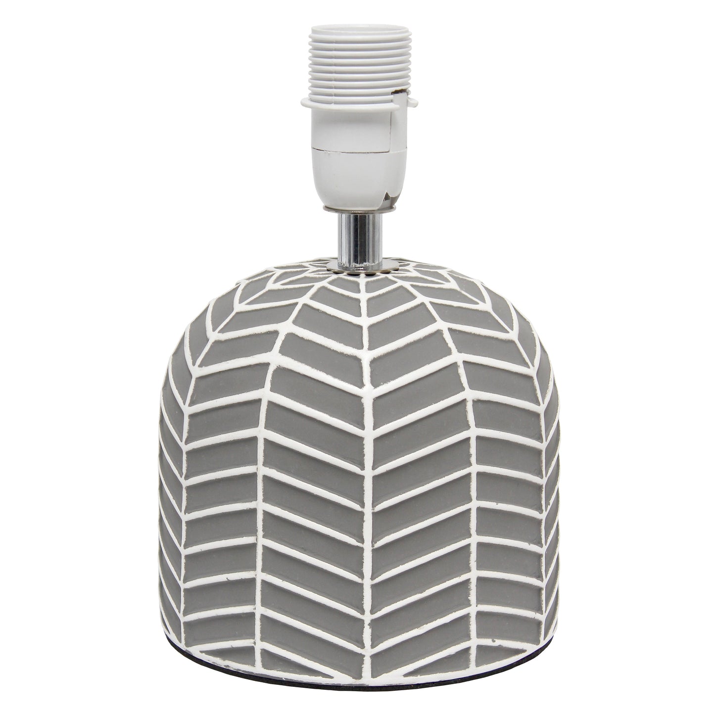 All The Rages Simple Designs Gray 10" Webbed Waves Base Table Lamp With White Fabric Drum Shade