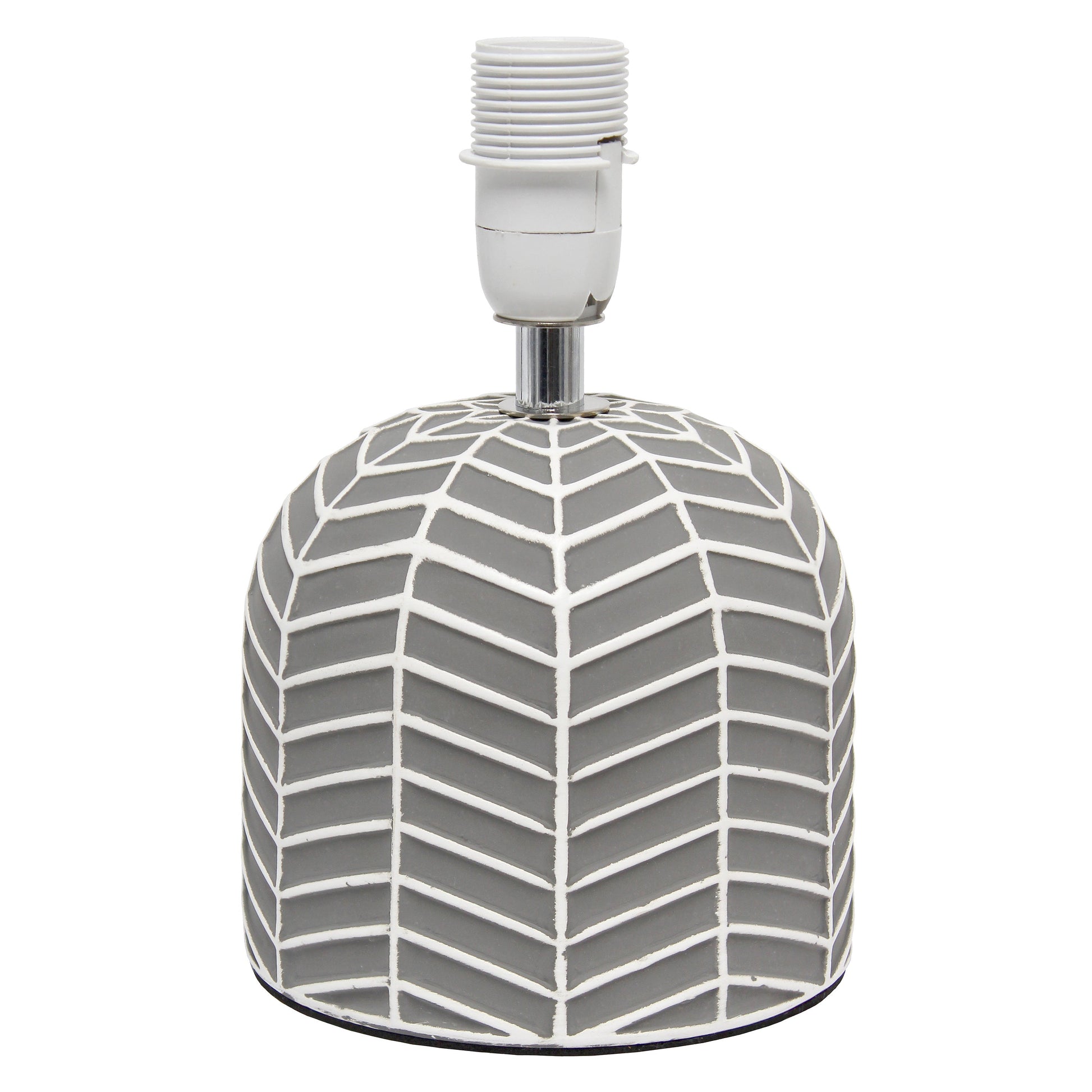 All The Rages Simple Designs Gray 10" Webbed Waves Base Table Lamp With White Fabric Drum Shade