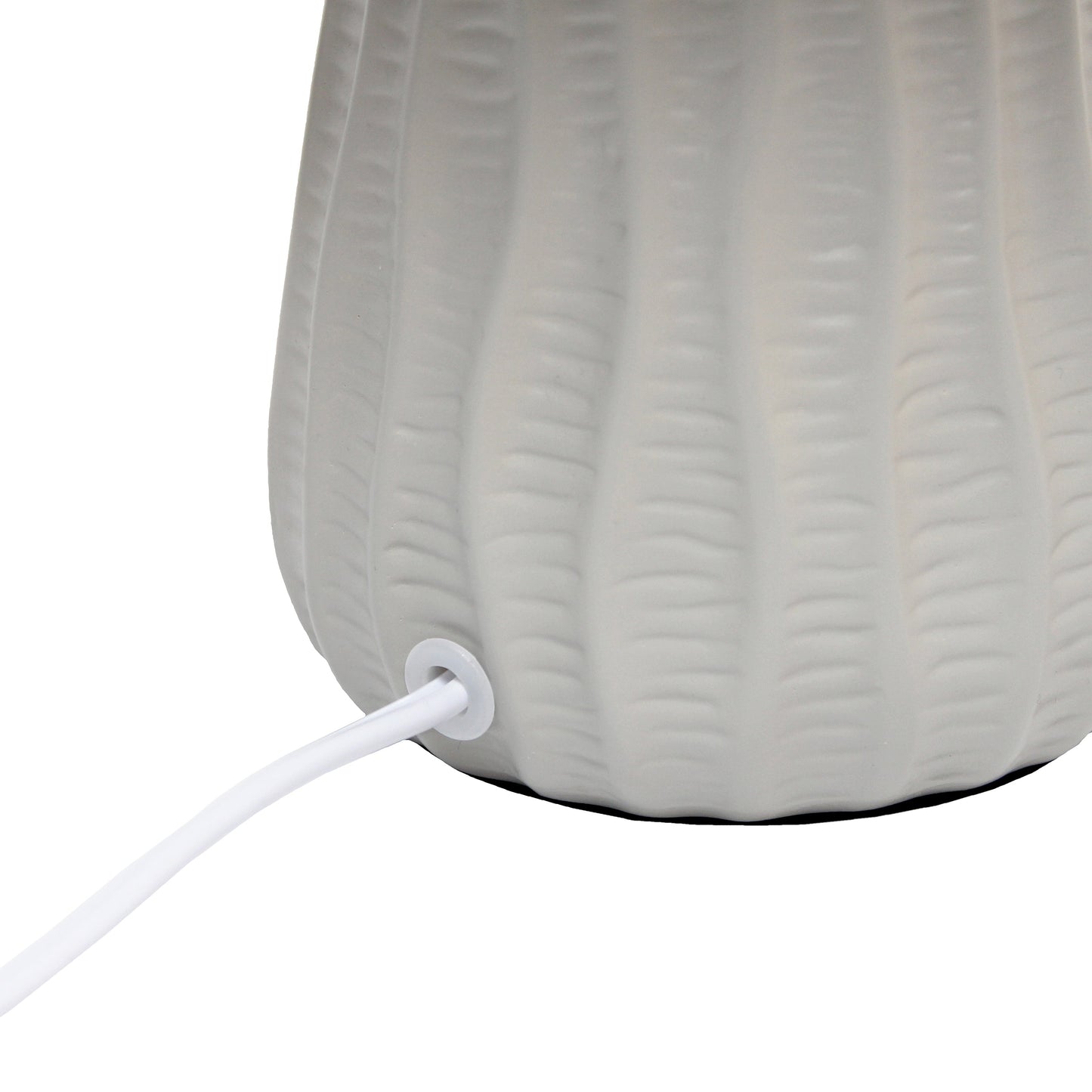 All The Rages Simple Designs Gray 11" Ceramic Texture Pastel Table Lamp With Matching Fabric Shade