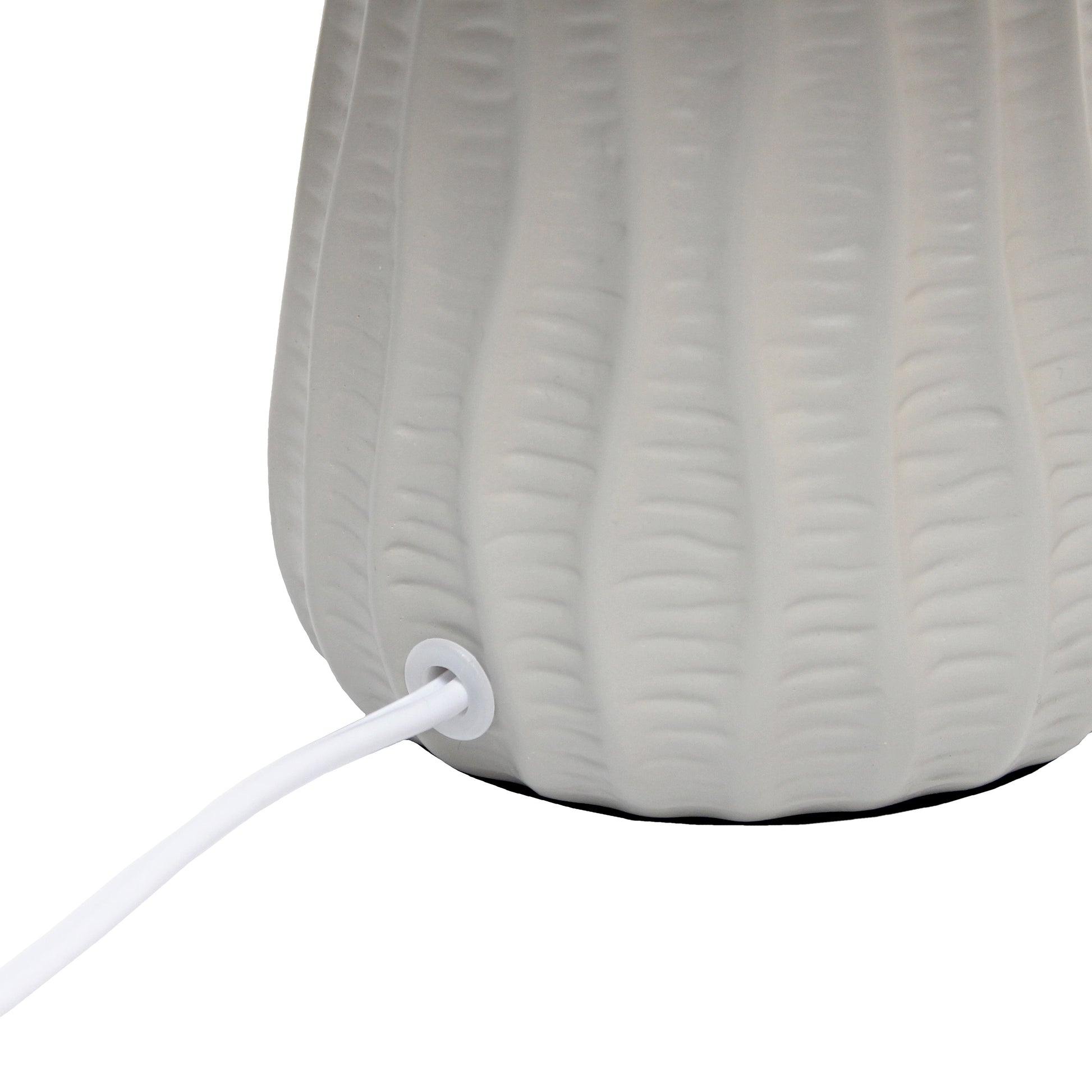 All The Rages Simple Designs Gray 11" Ceramic Texture Pastel Table Lamp With Matching Fabric Shade