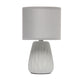 All The Rages Simple Designs Gray 11" Ceramic Texture Pastel Table Lamp With Matching Fabric Shade