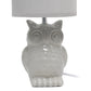 All The Rages Simple Designs Gray 13" Ceramic Owl Table Lamp With Matching Fabric Shade