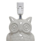 All The Rages Simple Designs Gray 13" Ceramic Owl Table Lamp With Matching Fabric Shade