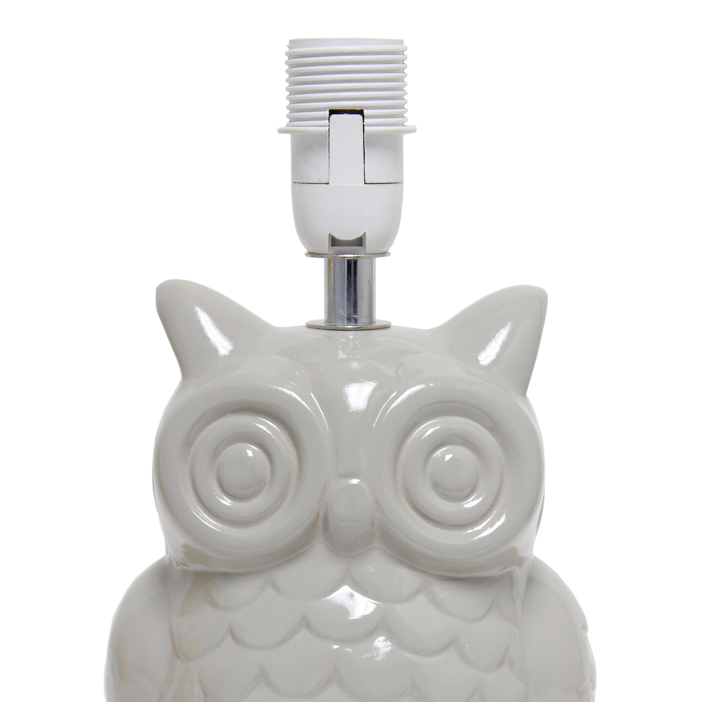 All The Rages Simple Designs Gray 13" Ceramic Owl Table Lamp With Matching Fabric Shade