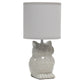 All The Rages Simple Designs Gray 13" Ceramic Owl Table Lamp With Matching Fabric Shade