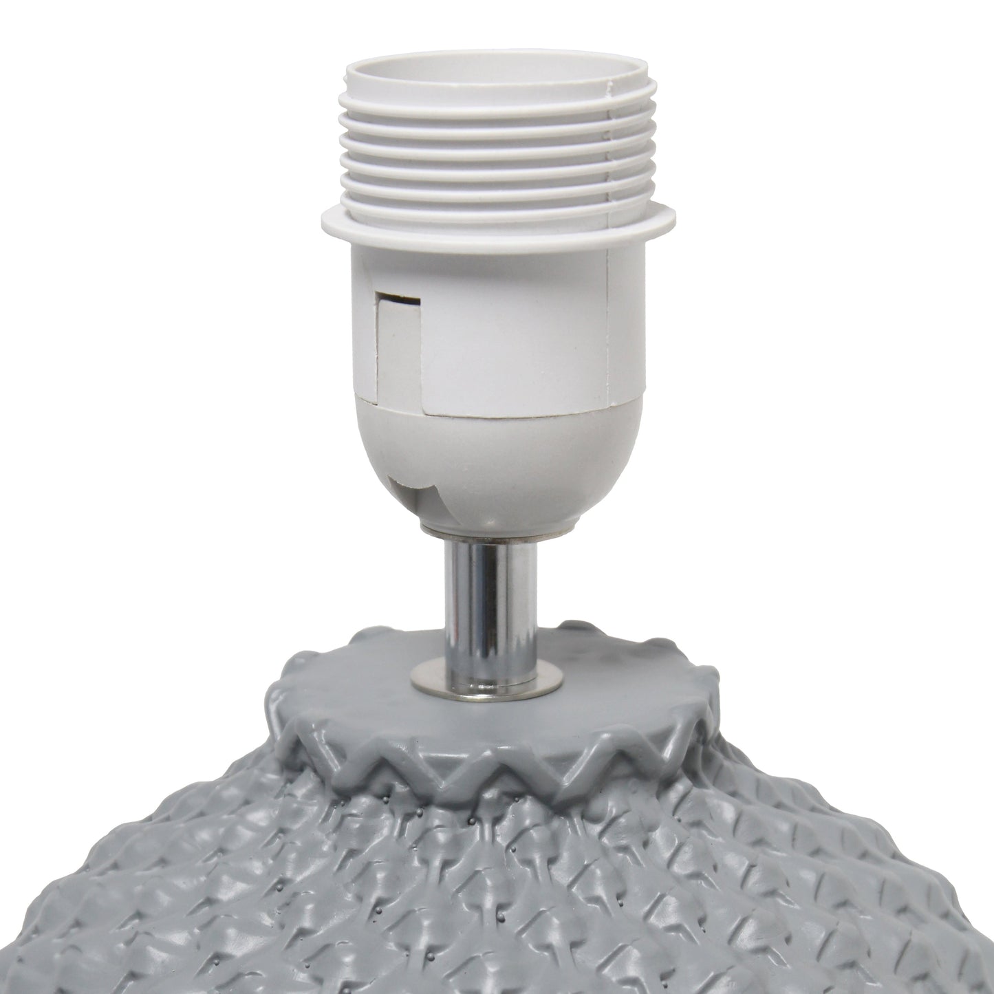 All The Rages Simple Designs Gray 20" Ceramic Purled Texture Table Lamp With White Fabric Drum Shade