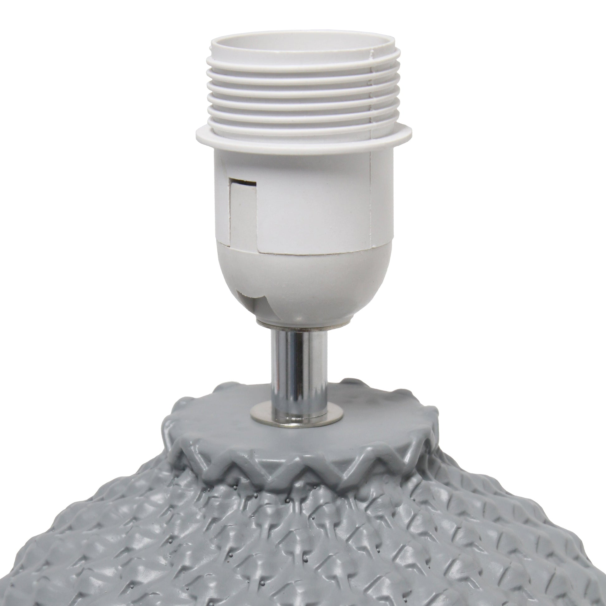 All The Rages Simple Designs Gray 20" Ceramic Purled Texture Table Lamp With White Fabric Drum Shade