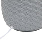 All The Rages Simple Designs Gray 20" Ceramic Purled Texture Table Lamp With White Fabric Drum Shade