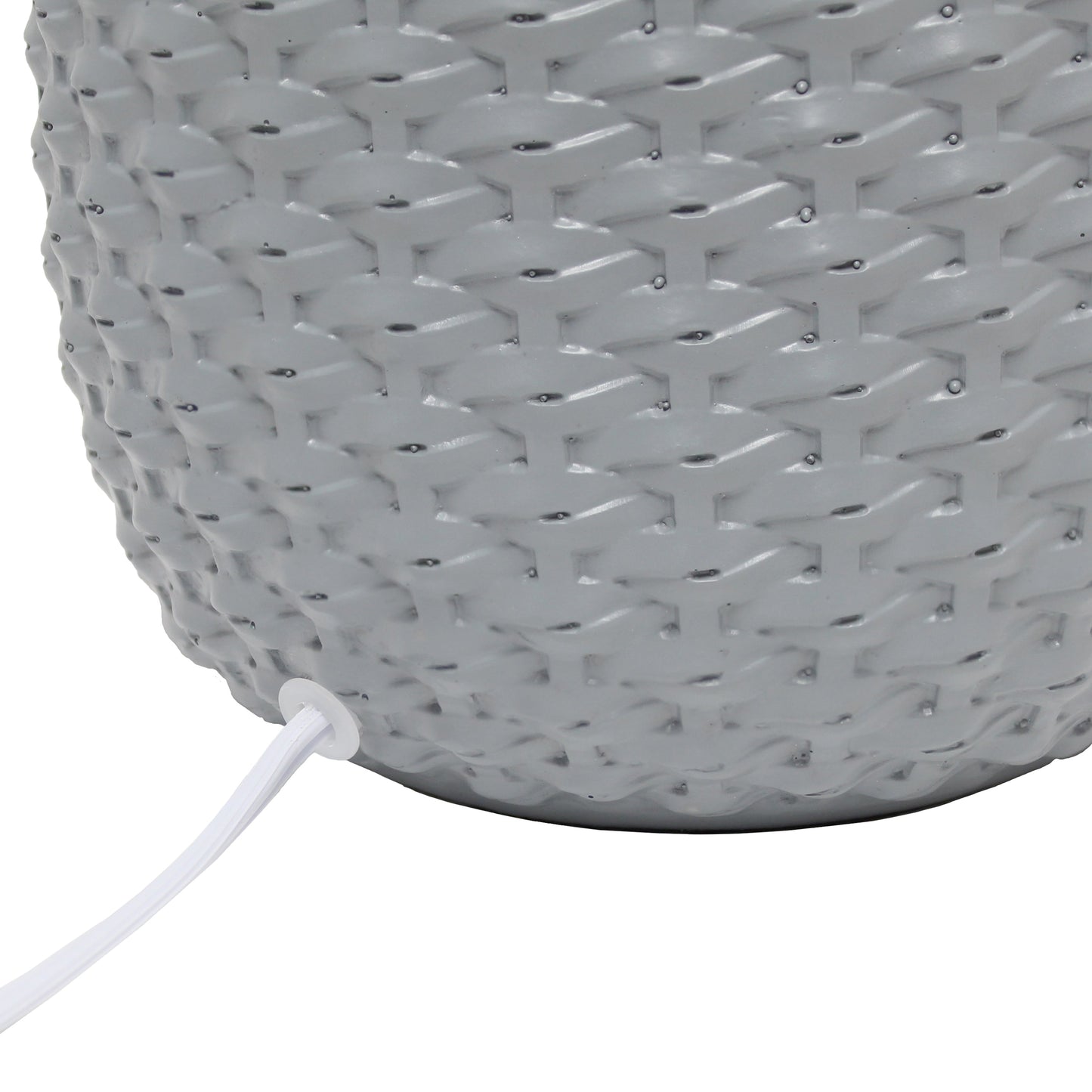 All The Rages Simple Designs Gray 20" Ceramic Purled Texture Table Lamp With White Fabric Drum Shade