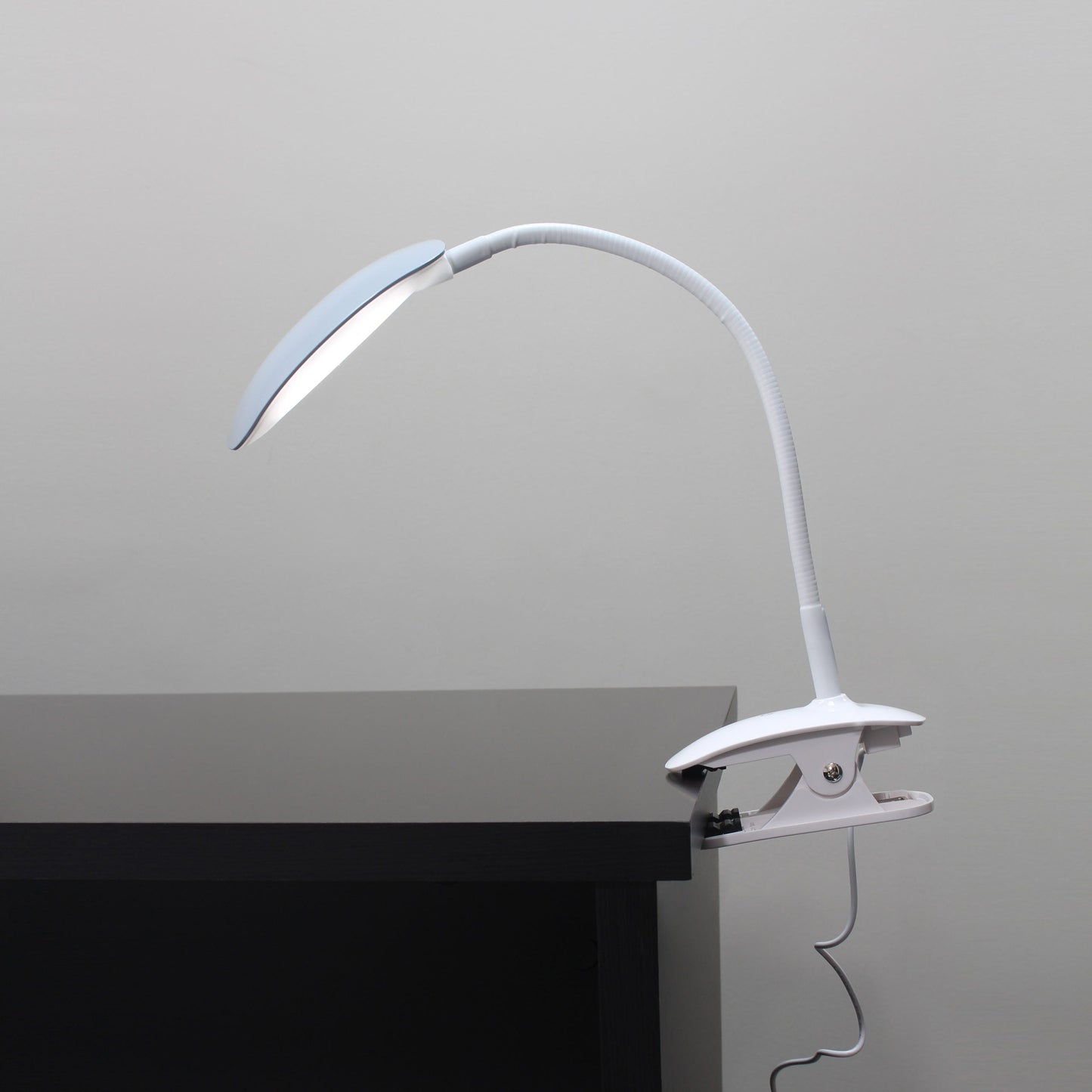 All The Rages Simple Designs Gray Flexi LED Rounded Clip Table Lamp