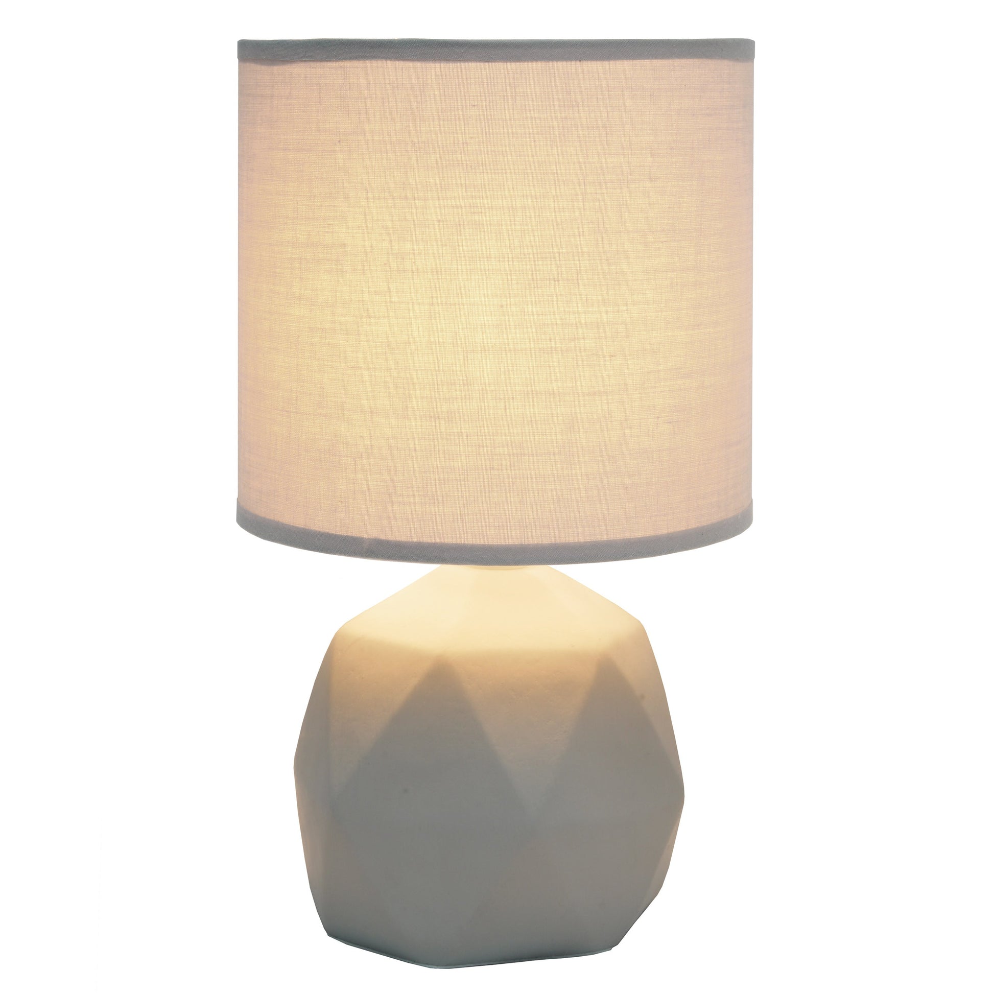 All The Rages Simple Designs Gray Geometric Concrete Table Lamp