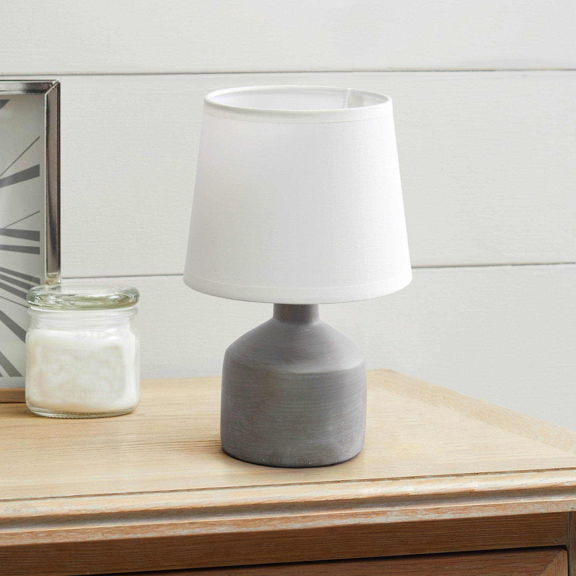 All The Rages Simple Designs Gray Mini Bocksbeutal Concrete Table Lamp