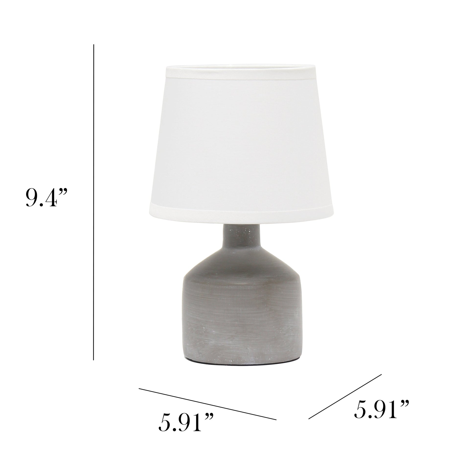 All The Rages Simple Designs Gray Mini Bocksbeutal Concrete Table Lamp