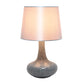 All The Rages Simple Designs Gray Mosaic Tiled Glass Genie Table Lamp With Gray Fabric Shade