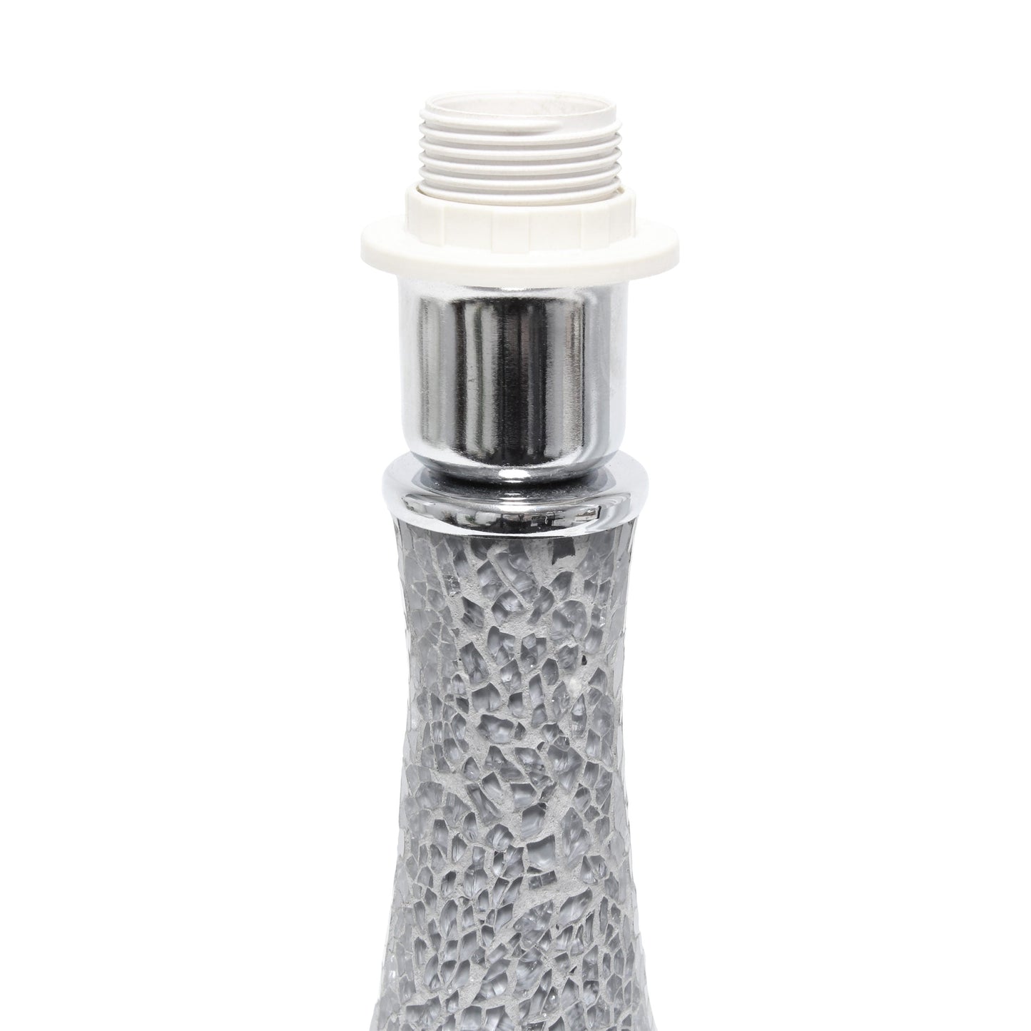 All The Rages Simple Designs Gray Mosaic Tiled Glass Genie Table Lamp With Gray Fabric Shade