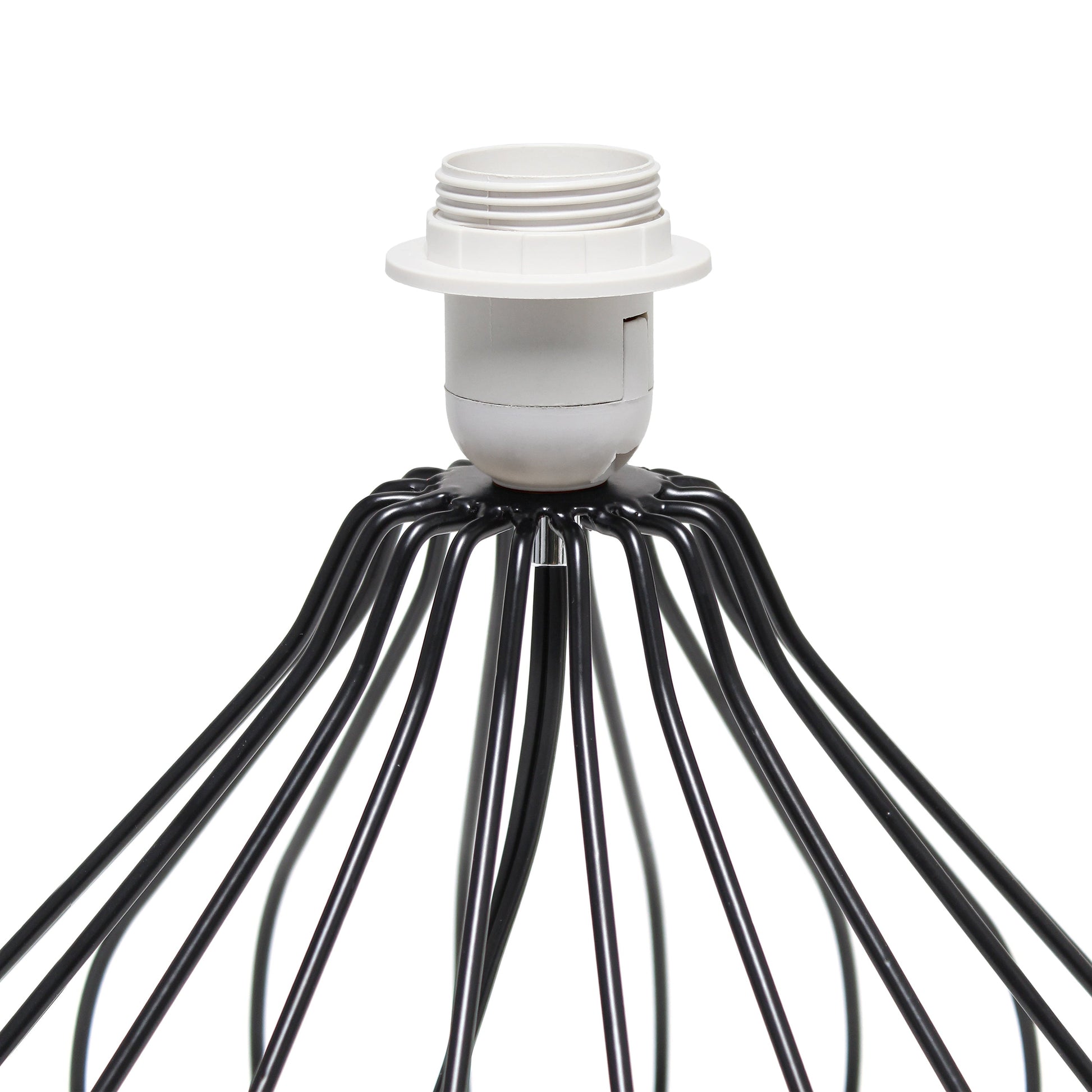All The Rages Simple Designs Gray On Black Geometrically Wired Table Lamp
