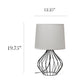 All The Rages Simple Designs Gray On Black Geometrically Wired Table Lamp