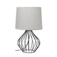 All The Rages Simple Designs Gray On Black Geometrically Wired Table Lamp