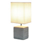 All The Rages Simple Designs Gray Petite Faux Stone Table Lamp With White Fabric Shade