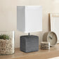 All The Rages Simple Designs Gray Petite Faux Stone Table Lamp With White Fabric Shade