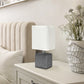 All The Rages Simple Designs Gray Petite Faux Stone Table Lamp With White Fabric Shade