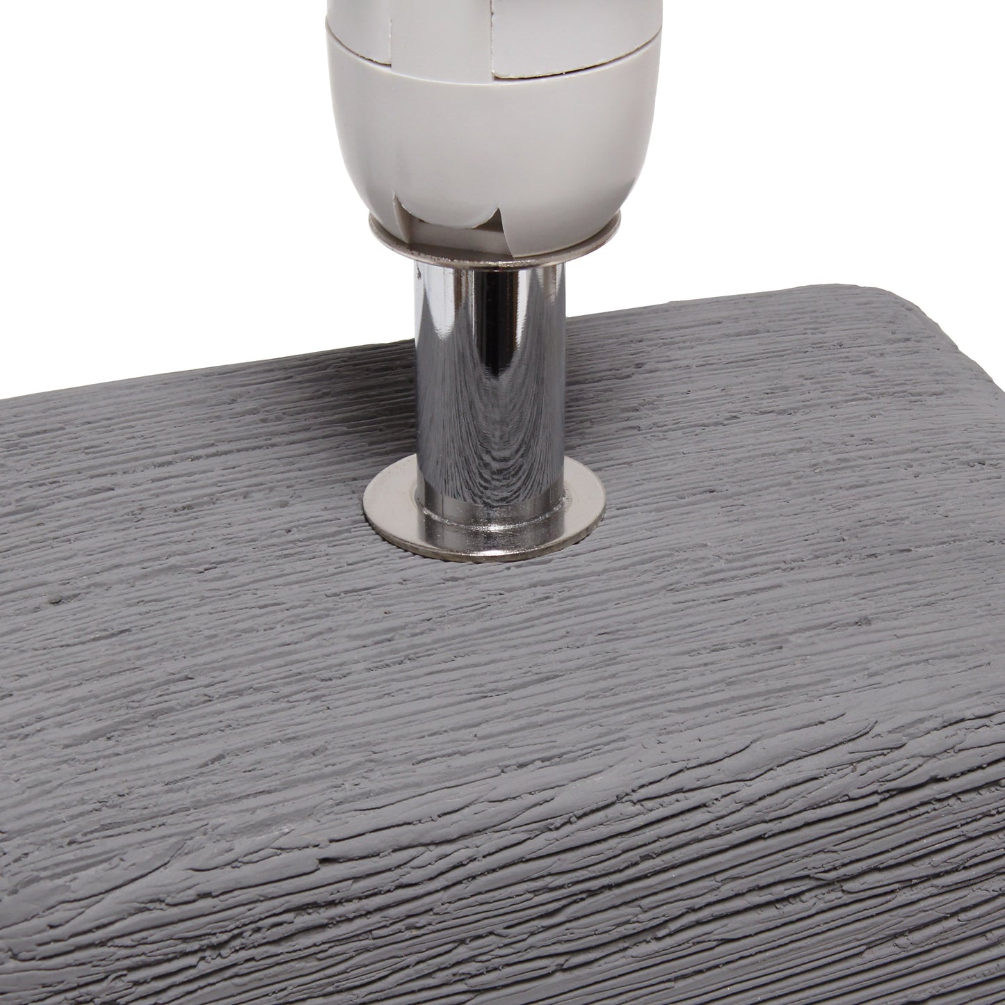 All The Rages Simple Designs Gray Petite Faux Stone Table Lamp With White Fabric Shade