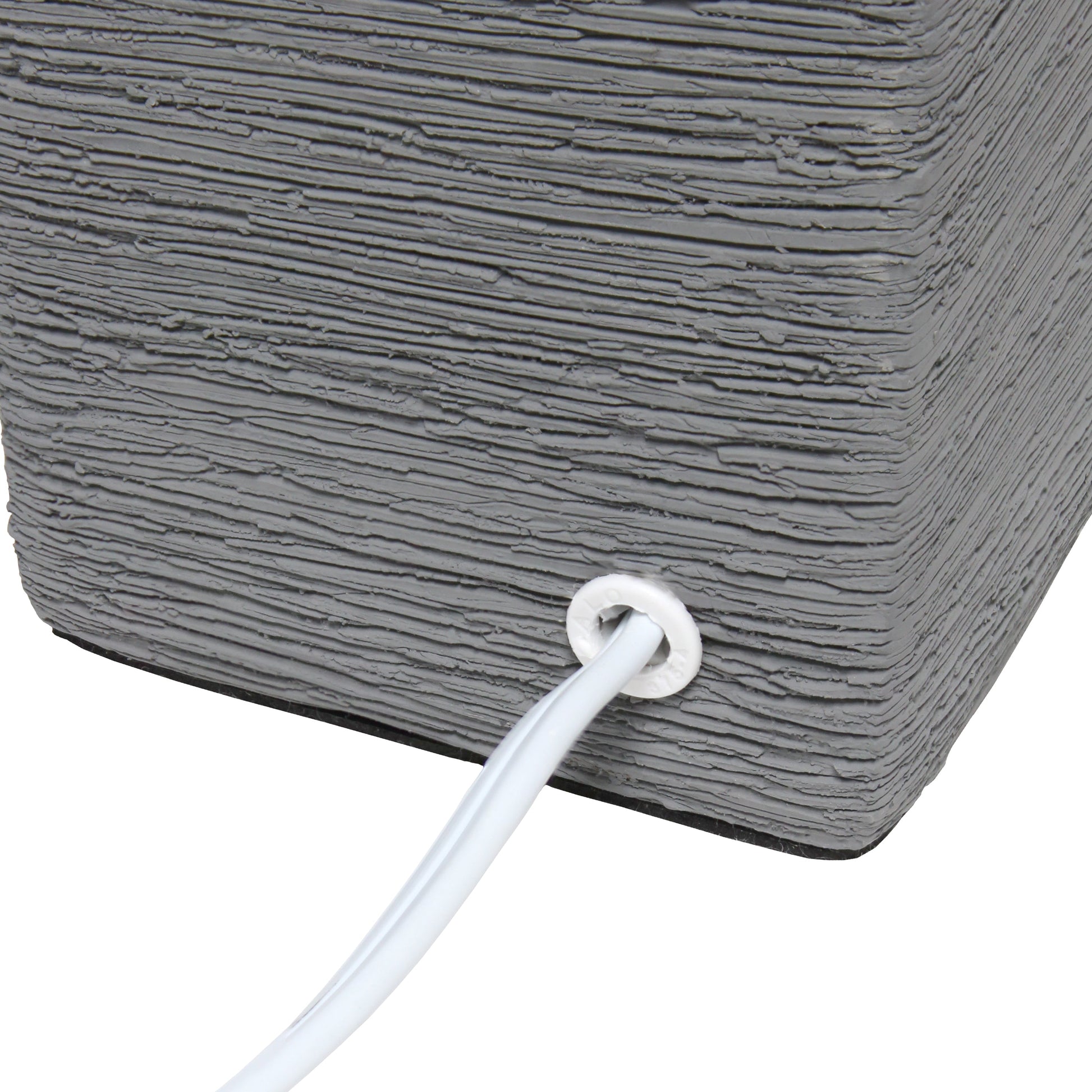 All The Rages Simple Designs Gray Petite Faux Stone Table Lamp With White Fabric Shade