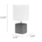 All The Rages Simple Designs Gray Petite Faux Stone Table Lamp With White Fabric Shade
