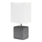 All The Rages Simple Designs Gray Petite Faux Stone Table Lamp With White Fabric Shade