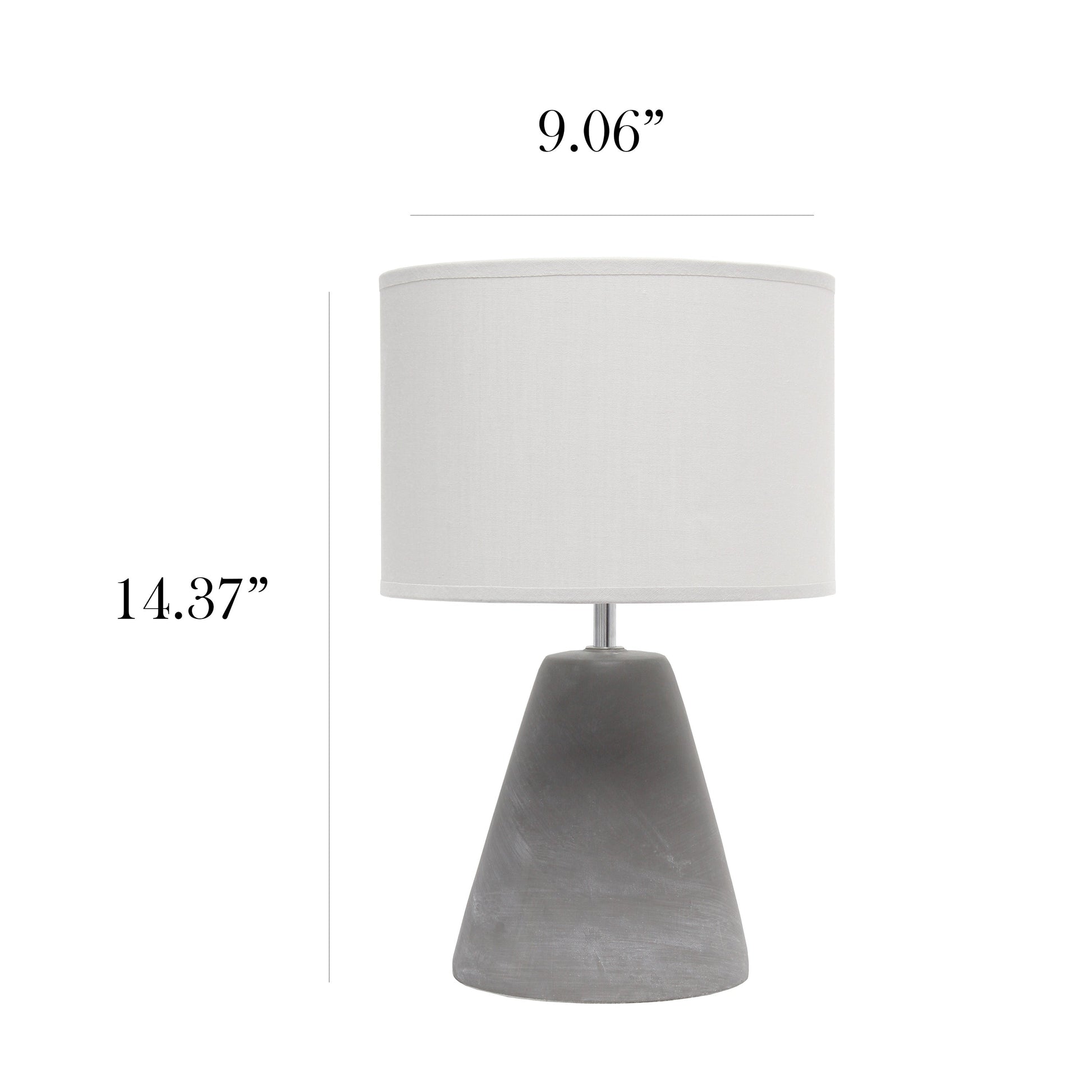 All The Rages Simple Designs Gray Pinnacle Concrete Table Lamp