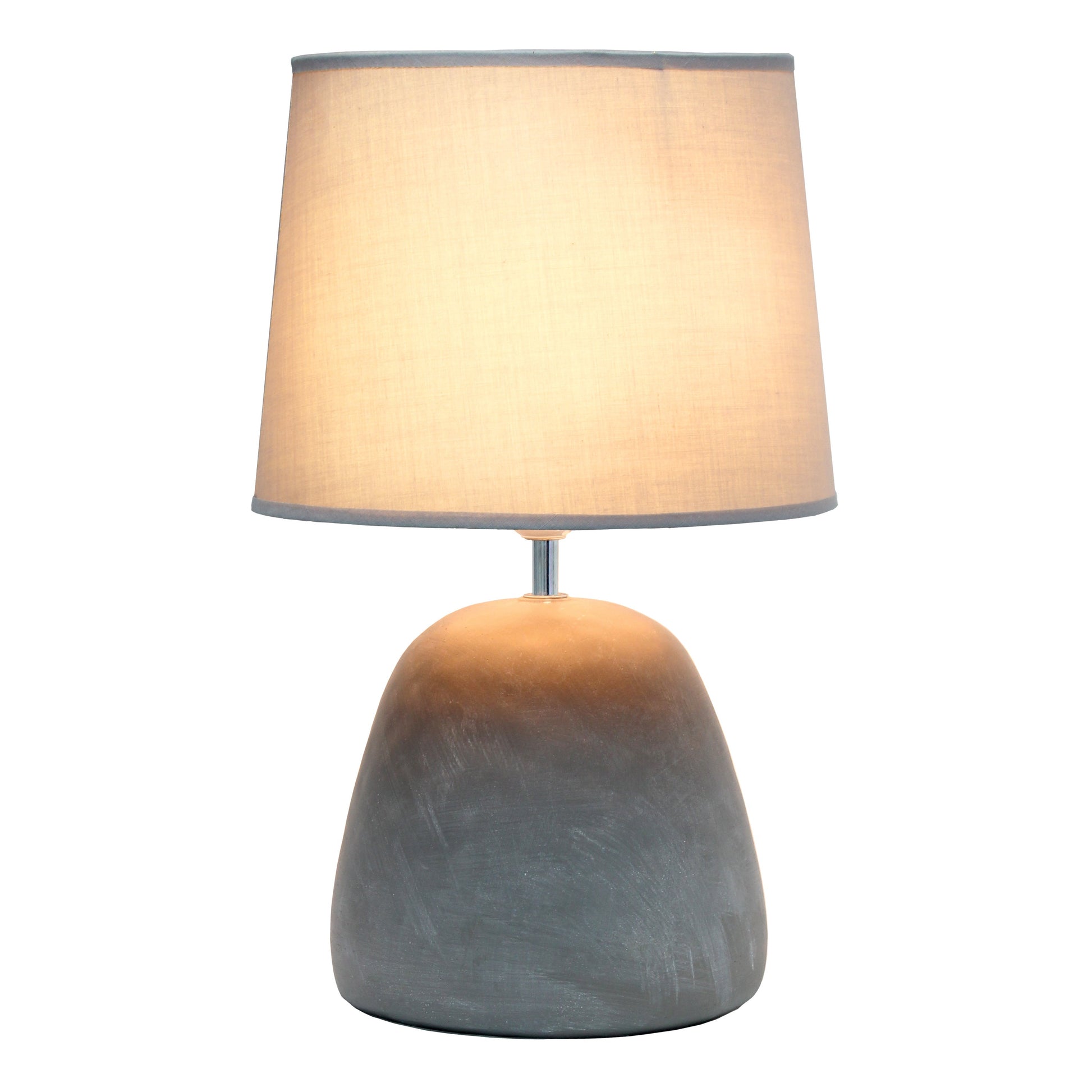 All The Rages Simple Designs Gray Round Concrete Table Lamp