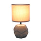 All The Rages Simple Designs Gray Round Prism Mini Table Lamp With Matching Fabric Shade