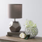 All The Rages Simple Designs Gray Round Prism Mini Table Lamp With Matching Fabric Shade