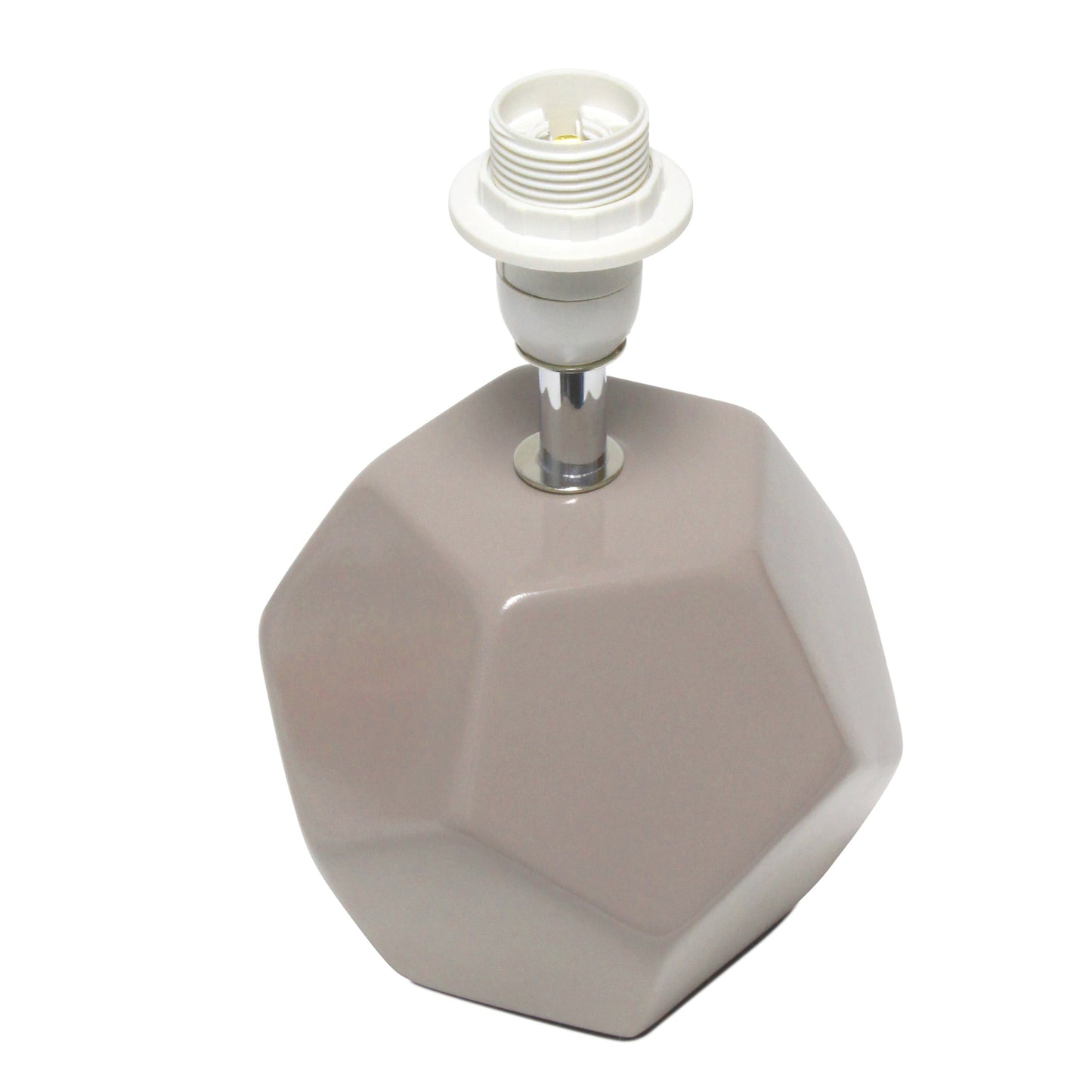 All The Rages Simple Designs Gray Round Prism Mini Table Lamp With Matching Fabric Shade