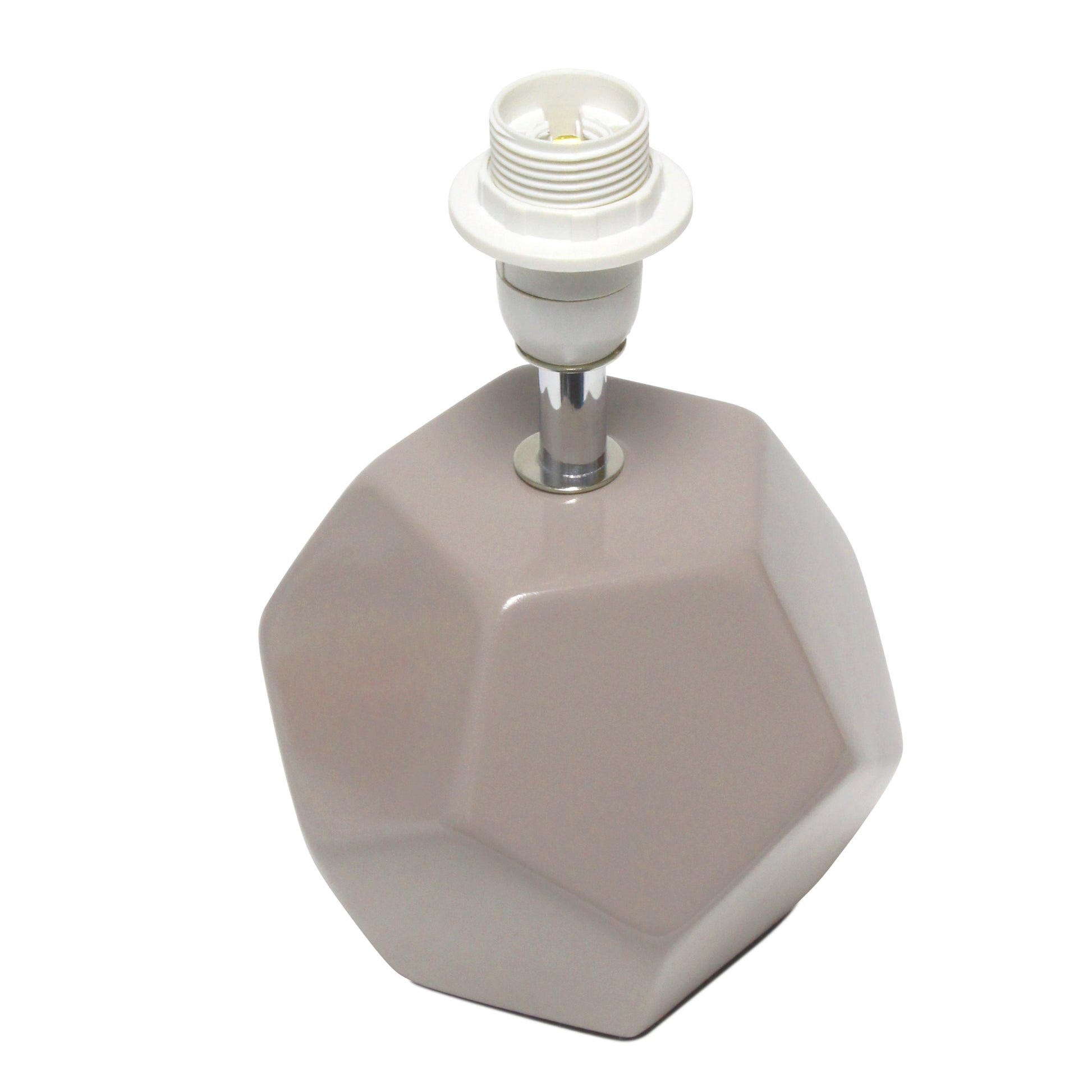 All The Rages Simple Designs Gray Round Prism Mini Table Lamp With Matching Fabric Shade