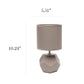 All The Rages Simple Designs Gray Round Prism Mini Table Lamp With Matching Fabric Shade