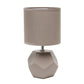 All The Rages Simple Designs Gray Round Prism Mini Table Lamp With Matching Fabric Shade