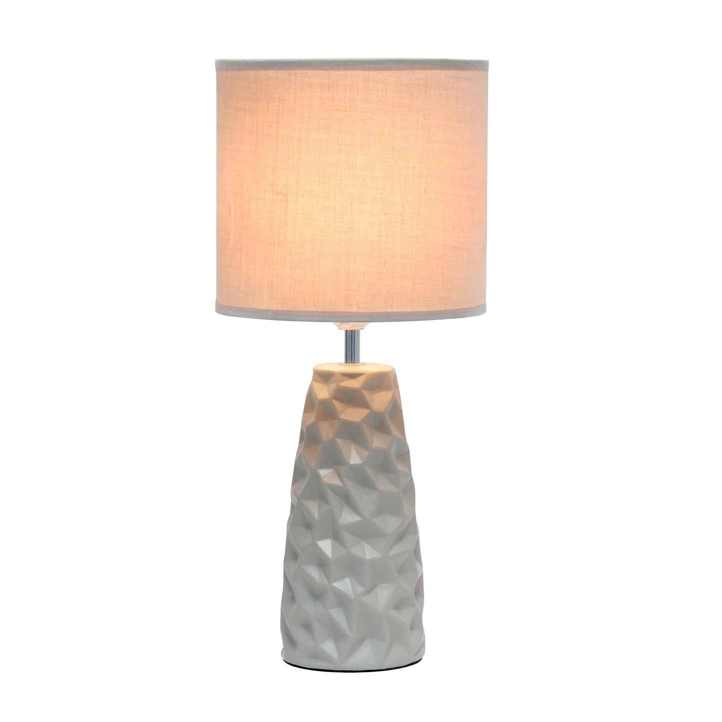 All The Rages Simple Designs Gray Sculpted Ceramic Table Lamp