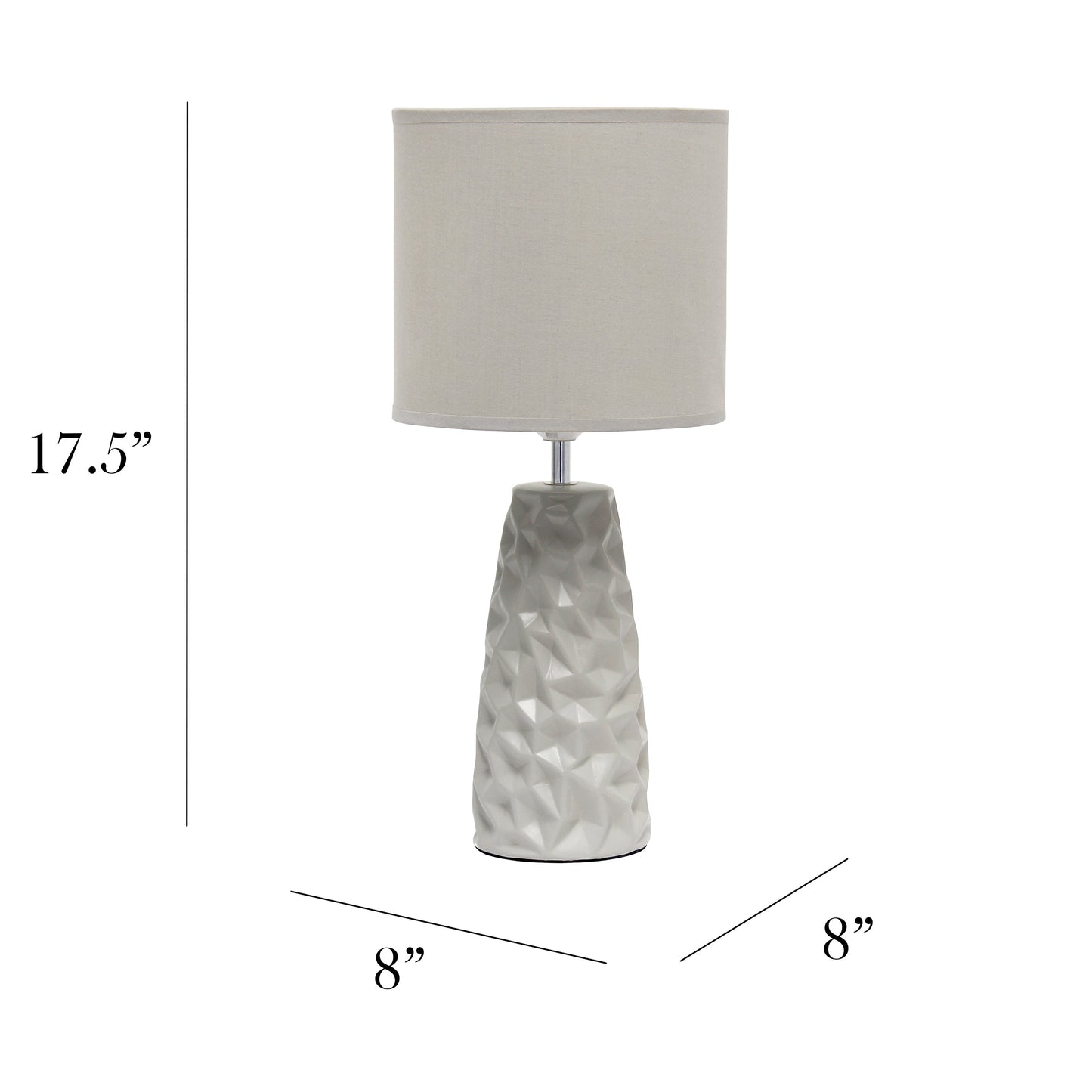 All The Rages Simple Designs Gray Sculpted Ceramic Table Lamp