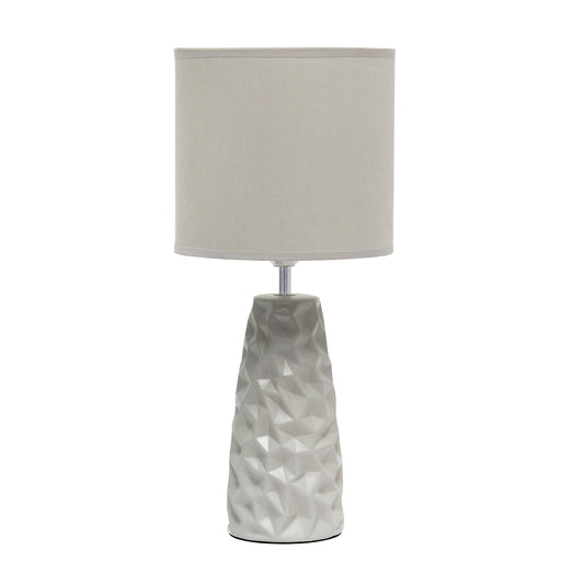 All The Rages Simple Designs Gray Sculpted Ceramic Table Lamp
